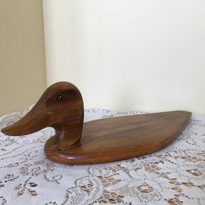 Wood Duck Cheese Tray Serving Platter 14" Hand Made Rustic Cabin Style